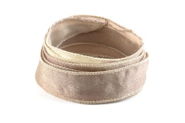 Handmade Crêpe Satin silk ribbon Sand 20mm wide