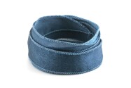 Handgefertigtes Crêpe Satin Seidenband Montanblau 20mm breit