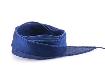 Handgefertigtes Crêpe Satin Seidenband Violettblau 20mm breit
