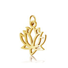 Stainless steel pendant Lotus flower 12x17mm Gold with jump ring