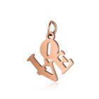 Edelstahl-Anhänger LOVE Schriftzug 16x19mm Rose Gold mit Bindering