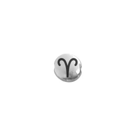 Metal bead Aries antique silver 7.6mm (Ø 1.1mm) silver plated