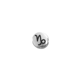Metal bead Capricorn antique silver 7.6mm (Ø 1.1mm) silver plated