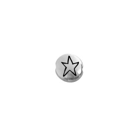 Metal bead with Star antique silver 7.6mm (Ø 1.1mm) silver plated