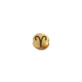 Metallperle Aries (Widder) gold 7,6mm (Ø 1,1mm) vergoldet