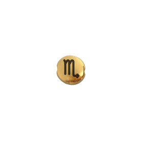 Metal bead Scorpio gold 7.6mm (Ø 1.1mm) gold plated