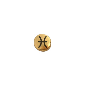 Metal bead Pisces gold 7.6mm (Ø 1.1mm) gold plated