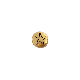 Metal bead with Star gold 7.6mm (Ø 1.1mm) gold plated