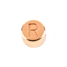 Letter Bead R rose gold 7mm rose gold plated