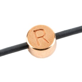 Letter Bead R rose gold 7mm rose gold plated