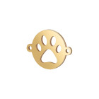 Edelstahl-Verbinder Pfote 12x15,5mm Gold