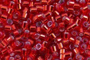 DBM0043 Silverlined Flame Red Miyuki Delica 10/0 Perle di cilindro giapponese 2,2mm 5g