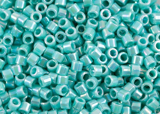 DBM0166 Opaque Turquoise Green AB Miyuki Delica 10/0 perles cylindriques japonaises 2,2mm 5g