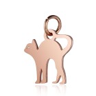 Stainless steel pendant Cat 12x16mm rose gold with jump ring
