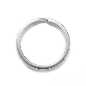 Stainless steel key ring Ø25mm platinum coloured