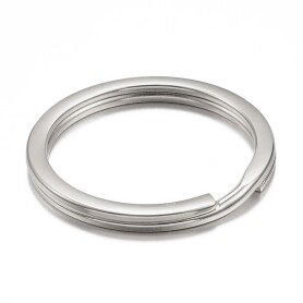 Stainless steel key ring platinum coloured Ø30mm