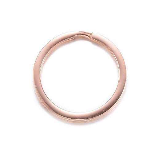 Sleutelhanger ring van roestvrij staal Ø25mm roségoud.