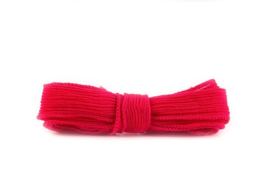 Handgefertigtes Seidenband Crinkle Crêpe Rot 20mm breit