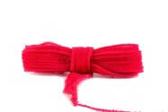 Handmade silk ribbon Crinkle Crêpe Poppy Red 20mm wide