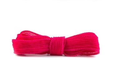 Handmade silk ribbon Crinkle Crêpe Cherry 20mm wide