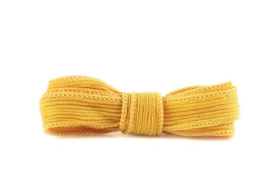 Nastro di seta fatto a mano Crinkle Crêpe Giallo mostarda 20mm di larghezza