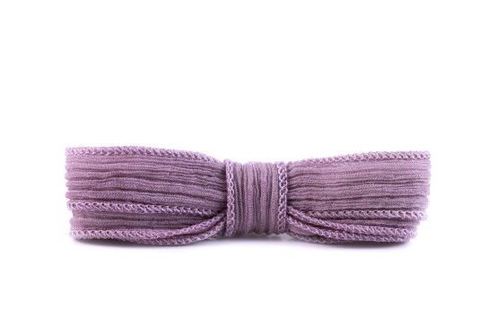 Handgefertigtes Seidenband Crinkle Crêpe Pastell Violett 20mm breit