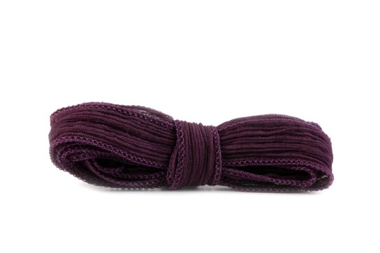 Handgefertigtes Seidenband Crinkle Crêpe Brombeer 20mm breit