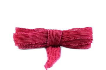 Handmade silk ribbon Crinkle Crêpe Hibiscus 20mm wide