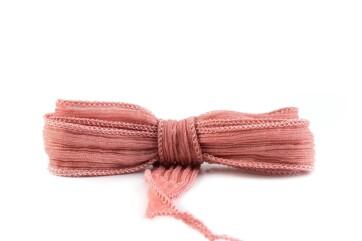 Handmade silk ribbon Crinkle Crêpe Tawny Orange...