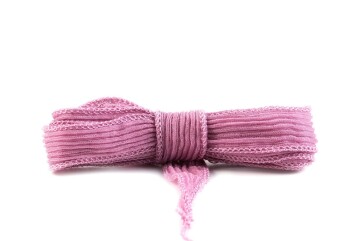 Handmade silk ribbon Crinkle Crêpe Coral Sand 20mm wide