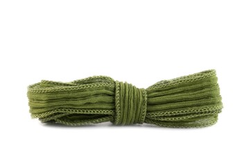 Handmade silk ribbon Crinkle Crêpe Pistachio 20mm wide