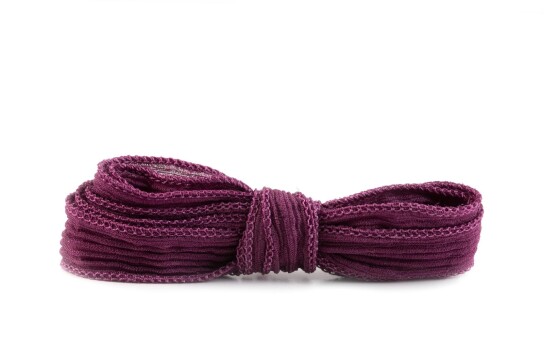 Handmade silk ribbon Crinkle Crêpe Grape 20mm wide