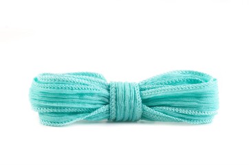 Handgefertigtes Seidenband Crinkle Crêpe Cool Mint 20mm breit
