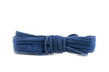 Handgefertigtes Seidenband Crinkle Crêpe Enzianblau...
