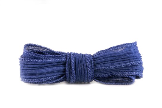 Cinta de seda hecha a mano Crinkle Crêpe Azul violeta de 20 mm de ancho