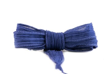 Handmade silk ribbon Crinkle Crêpe Purple Blue 20mm...