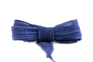 Handgefertigtes Seidenband Crinkle Crêpe Violettblau 20mm breit
