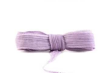 Handgefertigtes Seidenband Crinkle Crêpe Rose Purple 20mm breit