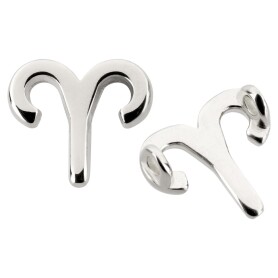 Colgante signo zodiacal Aries plata antigua 12x14mm (Ø2mm) 999°  plateado