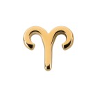 Colgante signo zodiacal Aries oro 12x14mm (Ø2mm) 24K  chapado en oro