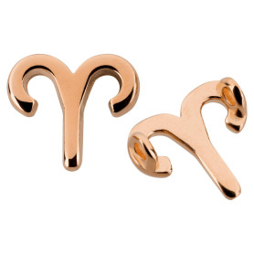 Anhänger Sternzeichen Aries (Widder) rosegold 12x14mm (Ø2mm) 24K rose vergoldet