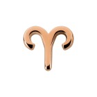 Bedel sterrenbeeld Aries (Ram) roségoud 12x14mm (Ø2mm) 24K roségoud verguld