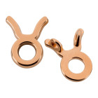 Anhänger Sternzeichen Taurus (Stier) rosegold 12x15mm (Ø2mm) 24K rose vergoldet