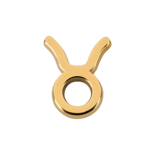 Pendentif Signe du Zodiaque Taureau or 12x15mm (Ø2mm) doré à lor 24K