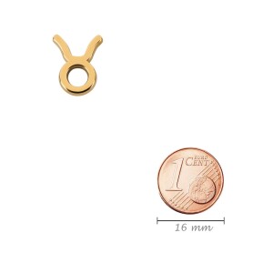 Ciondolo segno zodiacale Taurus oro 12x15mm (Ø2mm) placcato oro