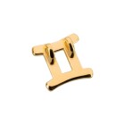 Ciondolo segno zodiacale Gemini oro 12x15mm (Ø2mm) 24K placcato oro
