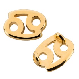 Ciondolo Segno Zodiacale Cancro oro 15x12mm (Ø2mm) placcato oro 24K