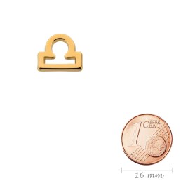 Anhänger Sternzeichen Libra (Waage) gold 14x12mm (Ø2mm) 24K vergoldet