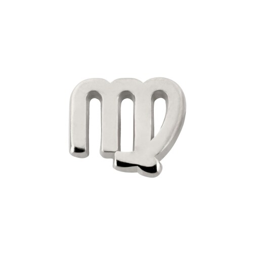 Bedel sterrenbeeld Virgo (Maagd) 13x12mm antiek zilver antiek zilver 13x12mm (Ø2mm) 999° verzilverd