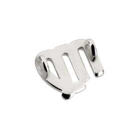 Bedel sterrenbeeld Virgo (Maagd) 13x12mm antiek zilver antiek zilver 13x12mm (Ø2mm) 999° verzilverd